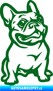 Samolepka Pes 139 pravá francouzský buldoček tmavě zelená