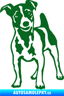 Samolepka Pes 144 levá Jack Russel terier tmavě zelená