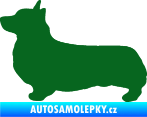 Samolepka Pes 164 levá Welsh Corgi Pembroke tmavě zelená