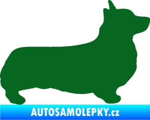 Samolepka Pes 164 pravá Welsh Corgi Pembroke tmavě zelená