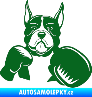 Samolepka Pes 183 pravá boxer tmavě zelená