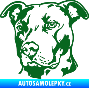 Samolepka Pes 198 pitbull levá tmavě zelená