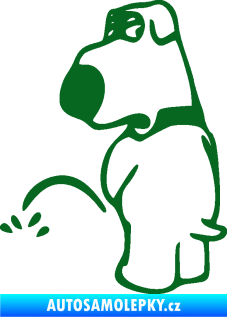 Samolepka Pes čůrá 002 levá tmavě zelená
