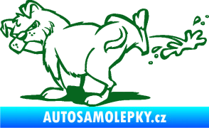 Samolepka Pes čůrá levá tmavě zelená
