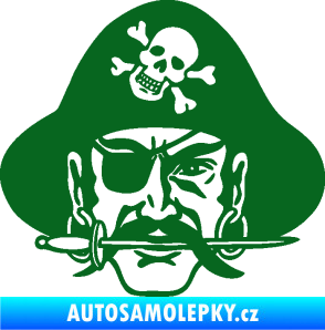 Samolepka Pirát 002 pravá tmavě zelená