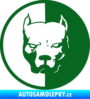 Samolepka Pitbull 001 kruh pravá tmavě zelená
