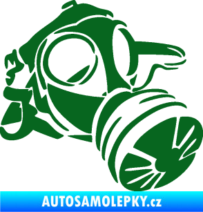 Samolepka Plynová maska pravá tmavě zelená