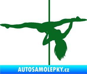 Samolepka Pole dance 002 pravá tanec na tyči tmavě zelená