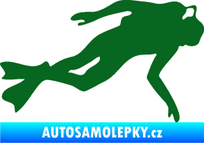 Samolepka Potápěč 002 pravá tmavě zelená