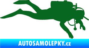 Samolepka Potápěč 003 pravá tmavě zelená