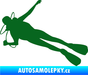 Samolepka Potápěč 004 levá tmavě zelená