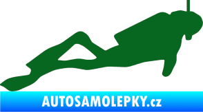Samolepka Potápěč 009 pravá tmavě zelená