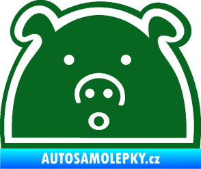 Samolepka Prasátko JDM styl tmavě zelená