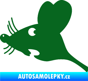 Samolepka Překvapená myš levá tmavě zelená