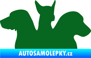 Samolepka Psi 001 pravá skupinka tmavě zelená