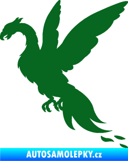 Samolepka Pták Fénix 001 levá tmavě zelená
