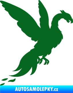 Samolepka Pták Fénix 001 pravá tmavě zelená