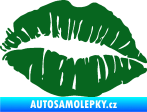 Samolepka Pusa 002 levá otisk rtů tmavě zelená