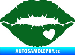 Samolepka Pusa 004 se srdíčkem pravá tmavě zelená