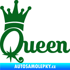 Samolepka Queen 002 s korunkou tmavě zelená