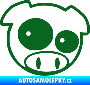 Samolepka Rally pig 001 pravá tmavě zelená