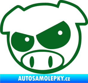 Samolepka Rally pig 002 levá tmavě zelená