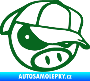 Samolepka Rally pig 003 pravá tmavě zelená