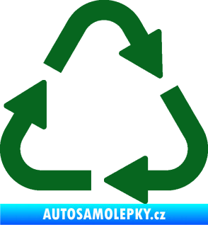 Samolepka Recyklace 002 symbol tmavě zelená