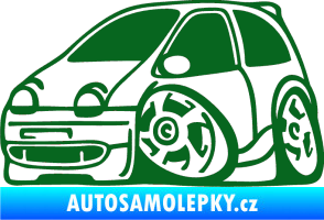 Samolepka Renault Twingo karikatura levá tmavě zelená