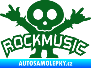 Samolepka Rock music fanda tmavě zelená