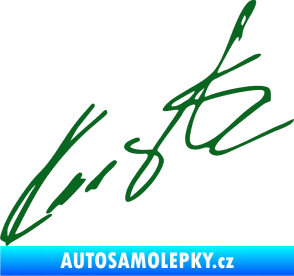 Samolepka Podpis Roman Kresta  tmavě zelená