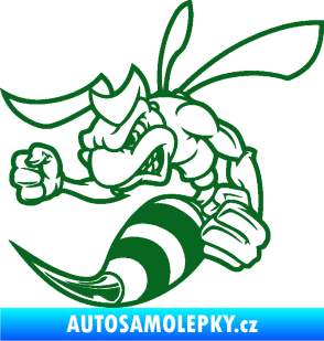 Samolepka Rozzuřená vosa 003 levá tmavě zelená