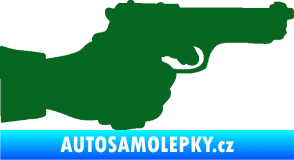 Samolepka Ruka s pistolí 001 pravá ruce vzhůru tmavě zelená