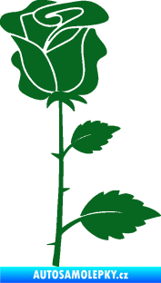 Samolepka Růže 007 pravá tmavě zelená