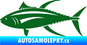 Samolepka Ryba 013 levá tuňák tmavě zelená