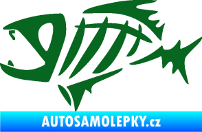 Samolepka Ryba kostra  007 levá tmavě zelená