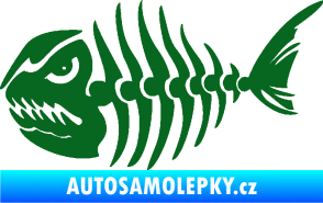 Samolepka Ryba kostra 004 levá tmavě zelená