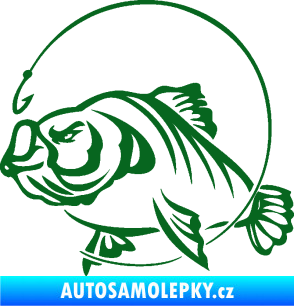 Samolepka Ryba s návnadou 008 levá tmavě zelená