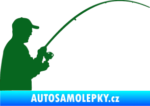 Samolepka Rybář 001 pravá tmavě zelená