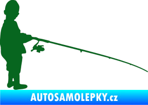 Samolepka Rybář 009 pravá tmavě zelená