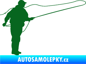 Samolepka Rybář 013 pravá tmavě zelená