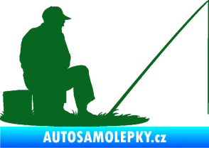 Samolepka Rybář 014 pravá tmavě zelená