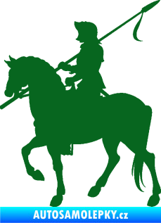 Samolepka Rytíř na koni levá tmavě zelená
