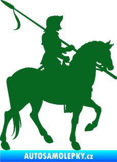 Samolepka Rytíř na koni pravá tmavě zelená