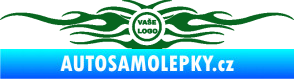 Samolepka Samolepka na zadní sklo plameny se znakem tmavě zelená
