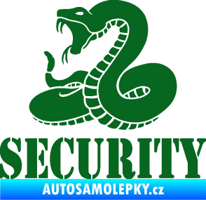 Samolepka Security hlídáno - levá had tmavě zelená
