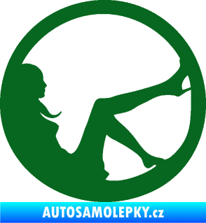 Samolepka Sexy lady 003 pravá v kruhu tmavě zelená
