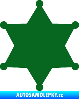 Samolepka Sheriff 002 hvězda tmavě zelená