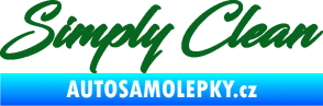 Samolepka Simply Clean nápis tmavě zelená
