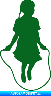 Samolepka Skákání přes švihadlo 004 pravá skipping rope tmavě zelená